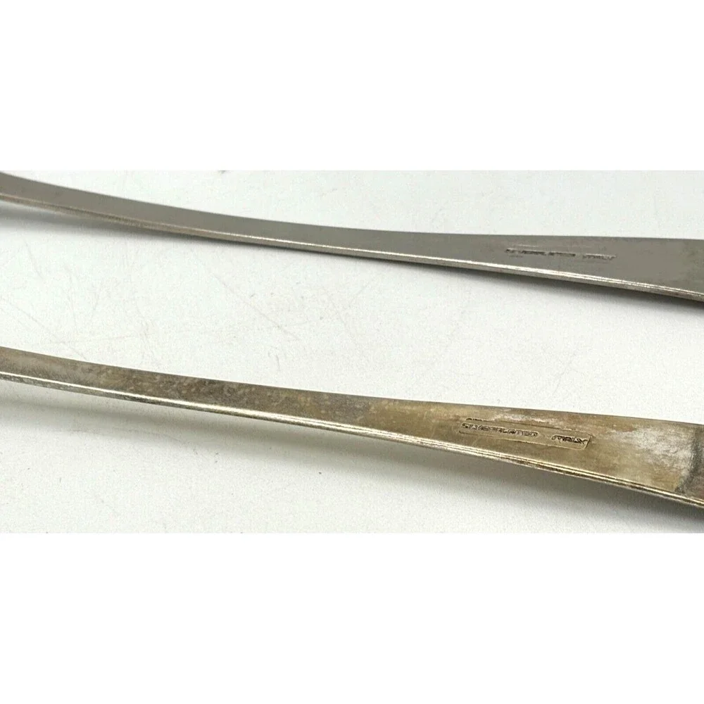 Vintage Silver Plated Salad‎ Serving Fork (Spork) and Spoon Made in Italy 9”